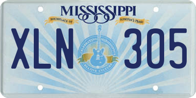 MS license plate XLN305