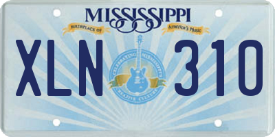 MS license plate XLN310