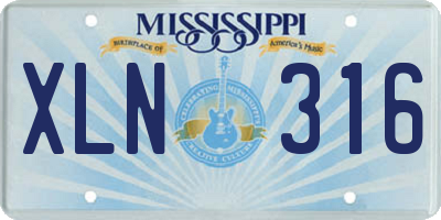 MS license plate XLN316