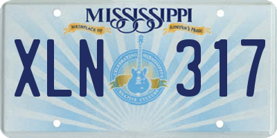 MS license plate XLN317