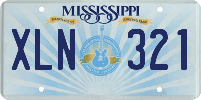 MS license plate XLN321