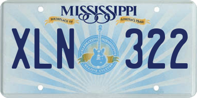 MS license plate XLN322