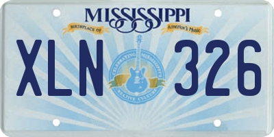 MS license plate XLN326