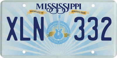MS license plate XLN332