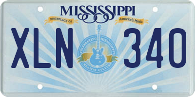 MS license plate XLN340