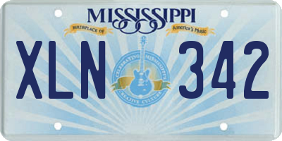 MS license plate XLN342