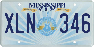MS license plate XLN346