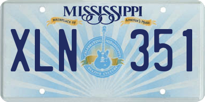 MS license plate XLN351