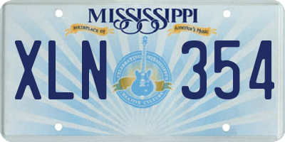 MS license plate XLN354
