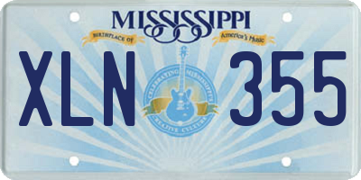 MS license plate XLN355