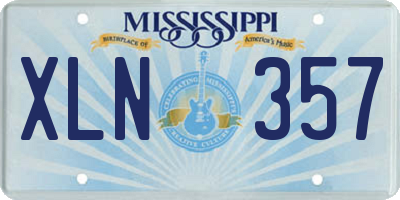 MS license plate XLN357