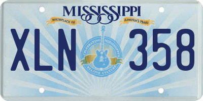 MS license plate XLN358
