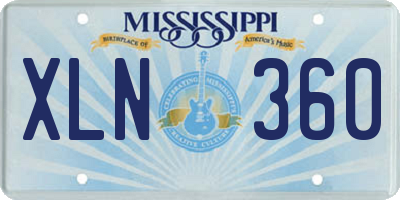 MS license plate XLN360