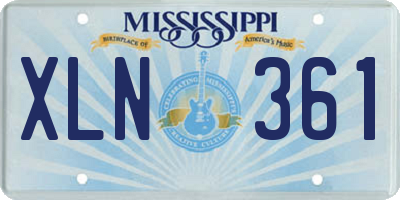 MS license plate XLN361