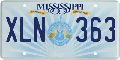 MS license plate XLN363
