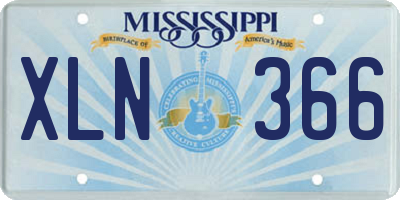 MS license plate XLN366