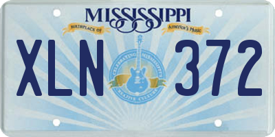 MS license plate XLN372