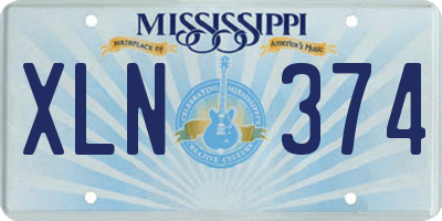 MS license plate XLN374