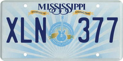 MS license plate XLN377
