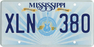 MS license plate XLN380