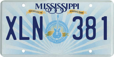 MS license plate XLN381