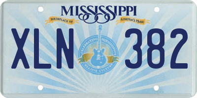 MS license plate XLN382