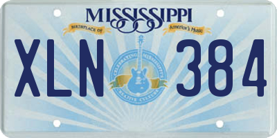 MS license plate XLN384