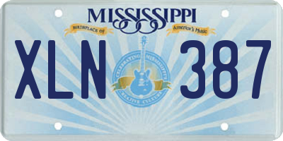 MS license plate XLN387