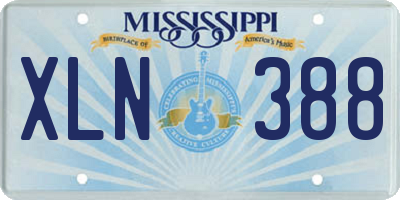 MS license plate XLN388