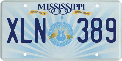 MS license plate XLN389