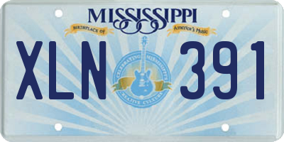 MS license plate XLN391