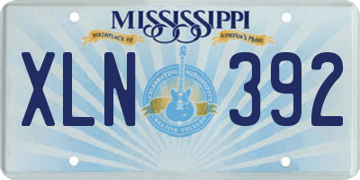 MS license plate XLN392