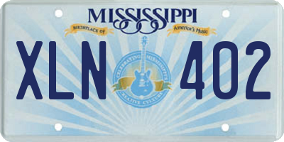 MS license plate XLN402