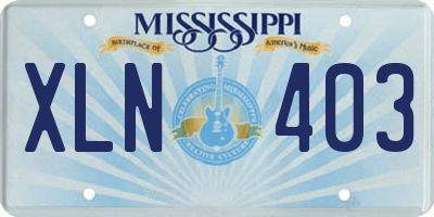 MS license plate XLN403