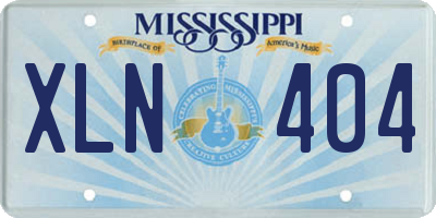 MS license plate XLN404
