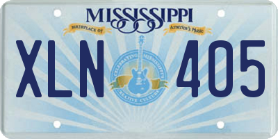 MS license plate XLN405