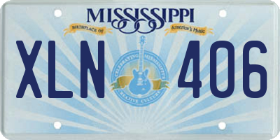 MS license plate XLN406