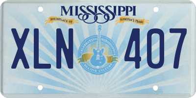 MS license plate XLN407