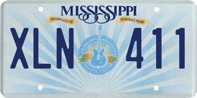 MS license plate XLN411