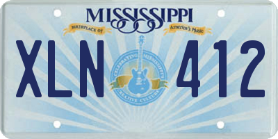 MS license plate XLN412