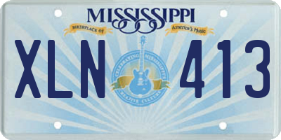 MS license plate XLN413
