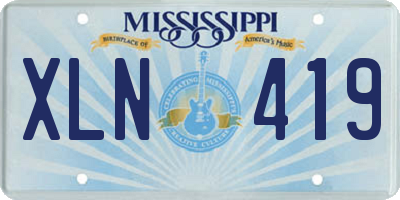 MS license plate XLN419