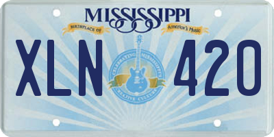 MS license plate XLN420
