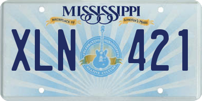 MS license plate XLN421