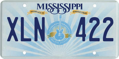 MS license plate XLN422
