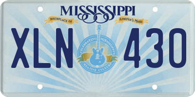 MS license plate XLN430