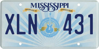 MS license plate XLN431