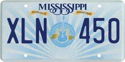 MS license plate XLN450