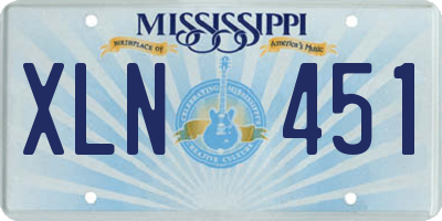 MS license plate XLN451