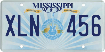 MS license plate XLN456